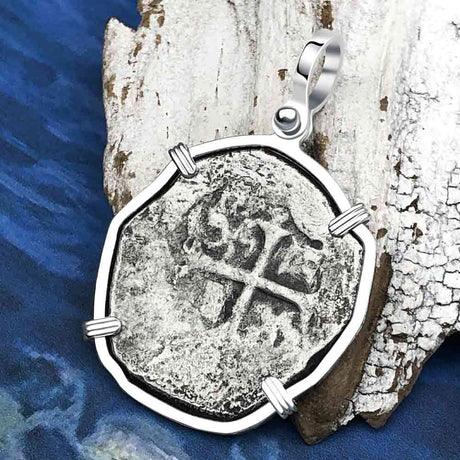 Concepcion Shipwreck 4 Reale Silver Piece of 8 Sterling Silver Pendant