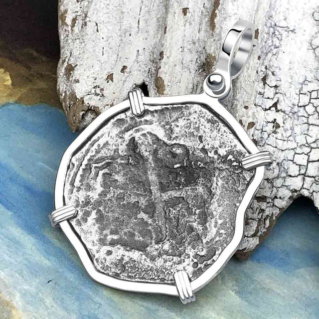 Concepcion Shipwreck 4 Reale Silver Piece of 8 Sterling Silver Pendant