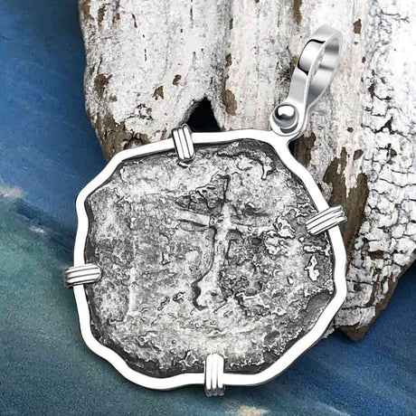 Concepcion Shipwreck 4 Reale Silver Piece of 8 Sterling Silver Pendant