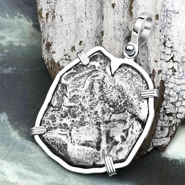 Concepcion Shipwreck 4 Reale Silver Piece of 8 Sterling Silver Pendant
