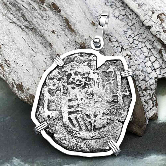 Concepcion Shipwreck 4 Reale Silver Piece of 8 Sterling Silver Pendant