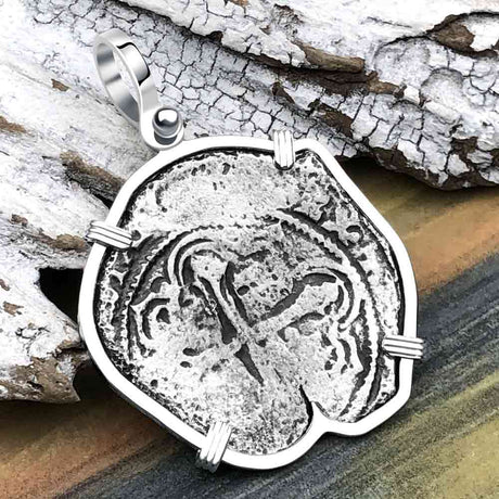Concepcion Shipwreck 4 Reale Silver Piece of 8 Sterling Silver Pendant