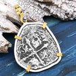 Concepcion Shipwreck 4 Reale Silver Piece of 8 14K Gold & Sterling Silver Pendant