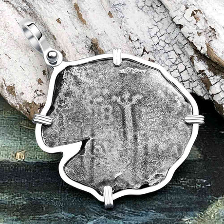 1670s Consolacion Shipwreck Pirate Era 8 Reale Cob Piece of 8 Sterling Silver Pendant 