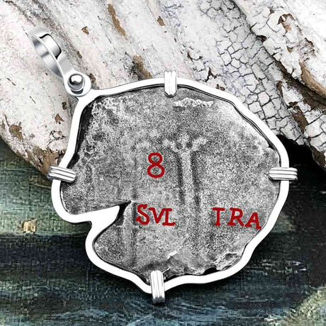 1670s Consolacion Shipwreck Pirate Era 8 Reale Cob Piece of 8 Sterling Silver Pendant 