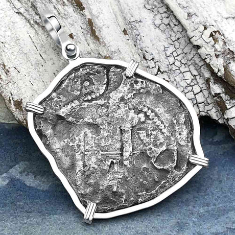 1670s Consolacion Shipwreck Pirate Era 8 Reale Cob Piece of 8 Sterling Silver Pendant