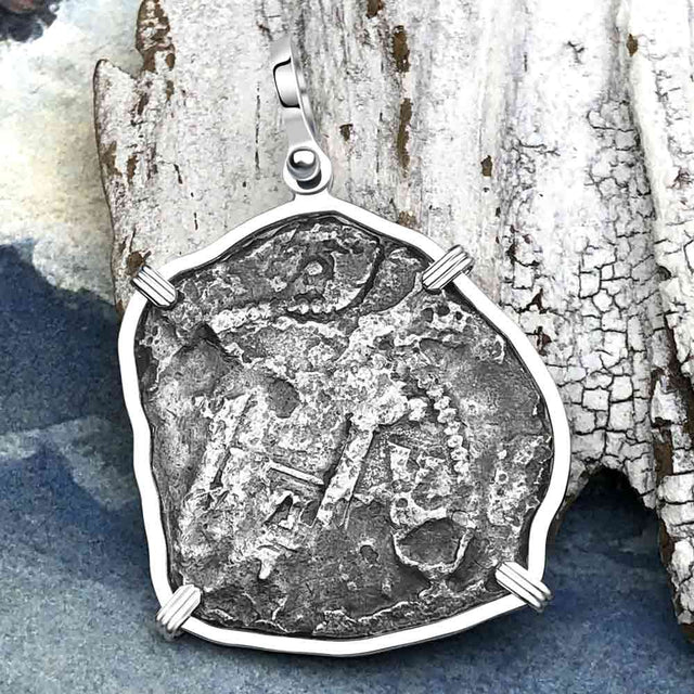 1670s Consolacion Shipwreck Pirate Era 8 Reale Cob Piece of 8 Sterling Silver Pendant