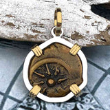 Biblical Widow's Mite 14K Gold and Sterling Silver Pendant