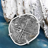 Mel Fisher's Atocha 8 Reale Cob Shipwreck Coin Piece of 8 Sterling Silver Pendant