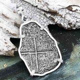 Mel Fisher's Atocha 8 Reale Cob Shipwreck Coin Piece of 8 Sterling Silver Pendant