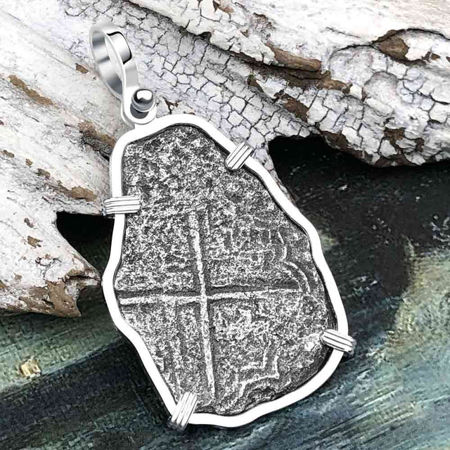 Mel Fisher's Atocha 8 Reale Cob Shipwreck Coin Piece of 8 Sterling Silver Pendant