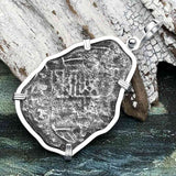 Mel Fisher's Atocha 8 Reale Cob Shipwreck Coin Piece of 8 Sterling Silver Pendant