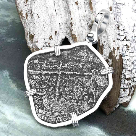 Mel Fisher's Atocha 8 Reale Cob Shipwreck Coin Piece of 8 Sterling Silver Pendant