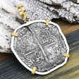 Mel Fisher's Atocha 8 Reale Cob Shipwreck Coin Piece of 8 14K Gold & Sterling Silver Pendant