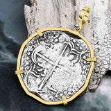 Rare Dated Mel Fisher's Atocha 8 Reale Shipwreck Coin 14K Gold Pendant