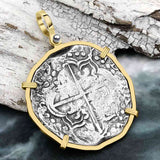 Rare Dated Mel Fisher's Atocha 8 Reale Shipwreck Coin 14K Gold Pendant