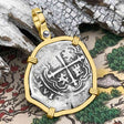 Atocha Era Buried Spanish 1 Reale Cob Piece of 8 14K Gold Pendant