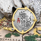 Atocha Era Buried Spanish 1 Reale Cob Piece of 8 14K Gold Pendant