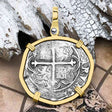 Atocha Era Buried Spanish 2 Reale Cob Piece of 8 14K Gold Pendant