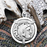 Ancient Greek Alexander the Great Silver Drachm Coin Sterling Silver Pendant