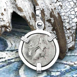 Ancient Greek Alexander the Great Silver Drachm Coin Sterling Silver Pendant