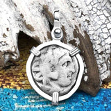 Ancient Greek Alexander the Great Silver Drachm Coin Sterling Silver Pendant