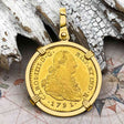 1791 Spanish 22K Gold Portrait 2 Escudo - the Legendary Doubloon - 18K Gold Pendant