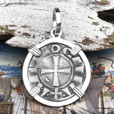 Templar Knights Era Antioch Crusader Medieval Silver Denier Helmet Head Coin of the Crusades Sterling Silver Pendant
