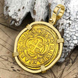 Extremely Rare Pirate Era Dated 1704 22K Gold 2 Escudo the Legendary Doubloon 18K Gold Pendant 