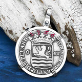 Dutch East India Company 1766 Silver 6 Stuiver Ship Shilling "I Struggle and Survive" 14K White Gold