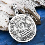 Dutch East India Company 1766 Silver 6 Stuiver Ship Shilling "I Struggle and Survive" 14K White Gold