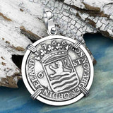 Dutch East India Company 1766 Silver 6 Stuiver Ship Shilling "I Struggle and Survive" 14K White Gold