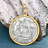 Dutch East India Company 1773 Silver 6 Stuiver Ship Shilling "I Struggle and Survive" 14K Gold