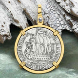 Dutch East India Company 1773 Silver 6 Stuiver Ship Shilling "I Struggle and Survive" 14K Gold