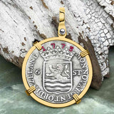 Dutch East India Company 1773 Silver 6 Stuiver Ship Shilling "I Struggle and Survive" 14K Gold
