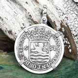 Dutch East India Company 1773 Silver 6 Stuiver Ship Shilling "I Struggle and Survive" Sterling Silver Pendant