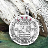 Dutch East India Company 1773 Silver 6 Stuiver Ship Shilling "I Struggle and Survive" Sterling Silver Pendant