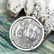 Dutch East India Company 1790 Silver 6 Stuiver Ship Shilling "I Struggle and Survive" Sterling Silver Pendant