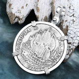 Dutch East India Company 1765 Silver 6 Stuiver Ship Shilling "I Struggle and Survive" Sterling Silver Pendant