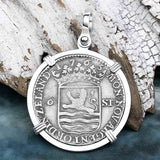 Dutch East India Company 1765 Silver 6 Stuiver Ship Shilling "I Struggle and Survive" Sterling Silver Pendant