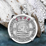 Dutch East India Company 1765 Silver 6 Stuiver Ship Shilling "I Struggle and Survive" Sterling Silver Pendant