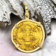 Circa 1560 Unknown Shipwreck 22K Gold 1 Escudo - the Legendary Pirate Era Doubloon 18K Gold Pendant