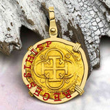 Circa 1560 Unknown Shipwreck 22K Gold 1 Escudo - the Legendary Pirate Era Doubloon 18K Gold Pendant