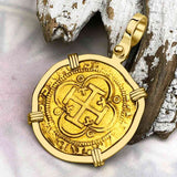 Circa 1560 Unknown Shipwreck 22K Gold 1 Escudo - the Legendary Pirate Era Doubloon 18K Gold Pendant