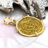 Circa 1560 Unknown Shipwreck 22K Gold 1 Escudo - the Legendary Pirate Era Doubloon 18K Gold Pendant