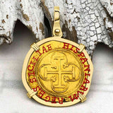 Rare Circa 1550 Unknown Shipwreck 22K Gold 1 Escudo - the Legendary Pirate Era Doubloon 18K Gold Pendant