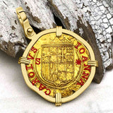 Rare Circa 1550 Unknown Shipwreck 22K Gold 1 Escudo - the Legendary Pirate Era Doubloon 18K Gold Pendant