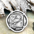 Ancient Greek Athena and the Owl Silver Tetradrachm circa 450 BC Sterling Silver Pendant