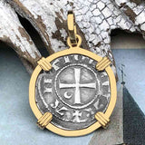 Templar Knights Era Antioch Crusader Medieval Silver Denier - Helmet Head - Coin of the Crusades 14K Gold Pendant