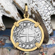 Templar Knights Era Antioch Crusader Medieval Silver Denier - Helmet Head - Coin of the Crusades 14K Gold Pendant